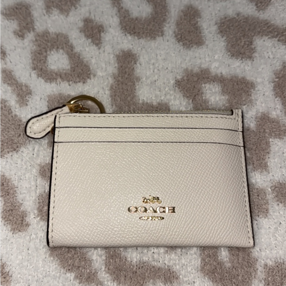 Coach white skinny mini ID case